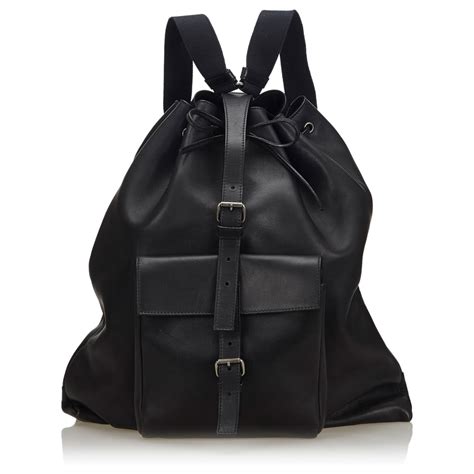 ysl black leather backpack